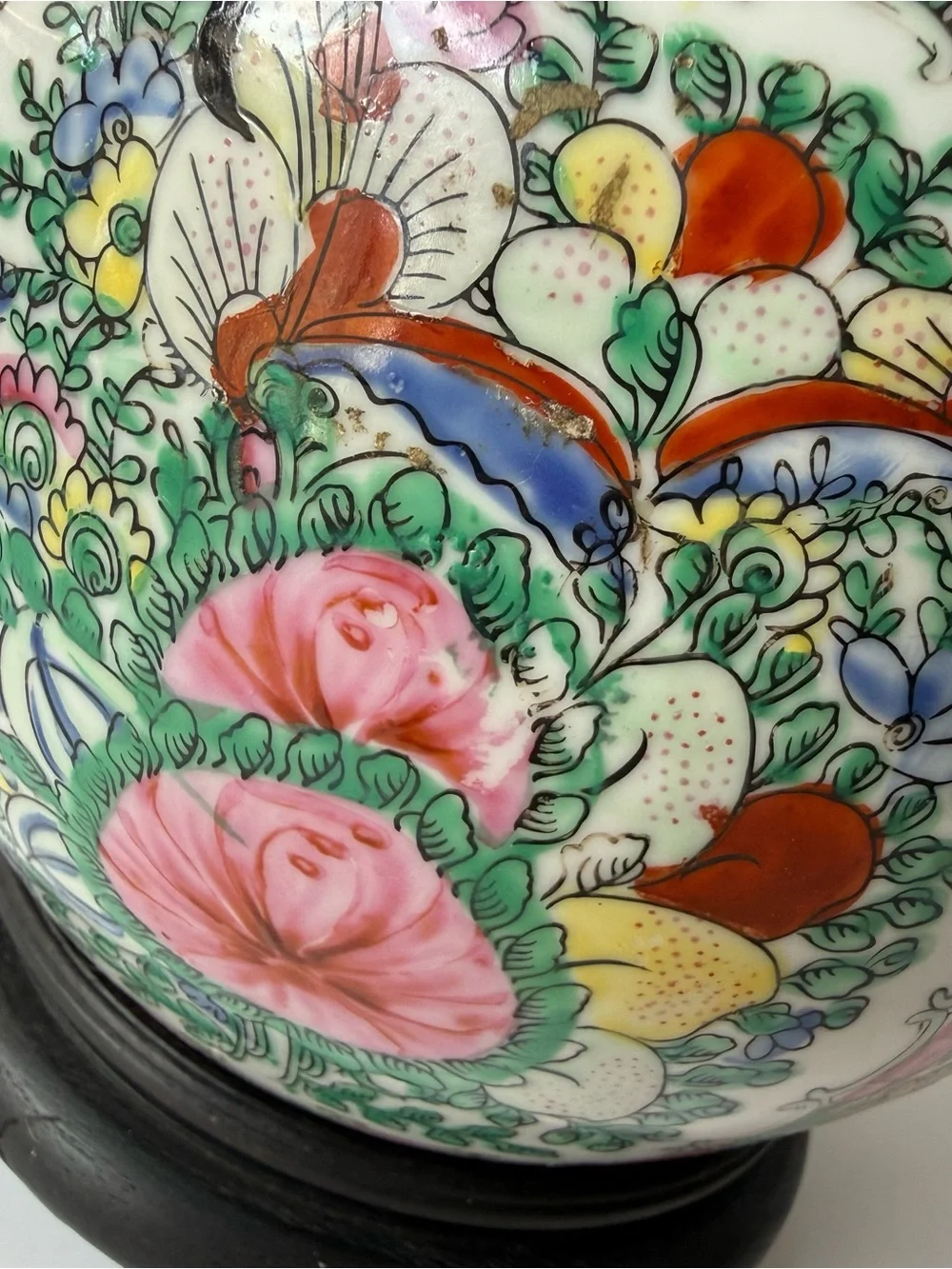 Vintage 20th Century Chinese Porcelain Famille Rose Ginger Jar Table Lamp